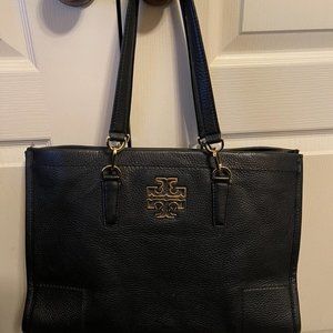 Tory Burch Britten Tote - black with gold hardware